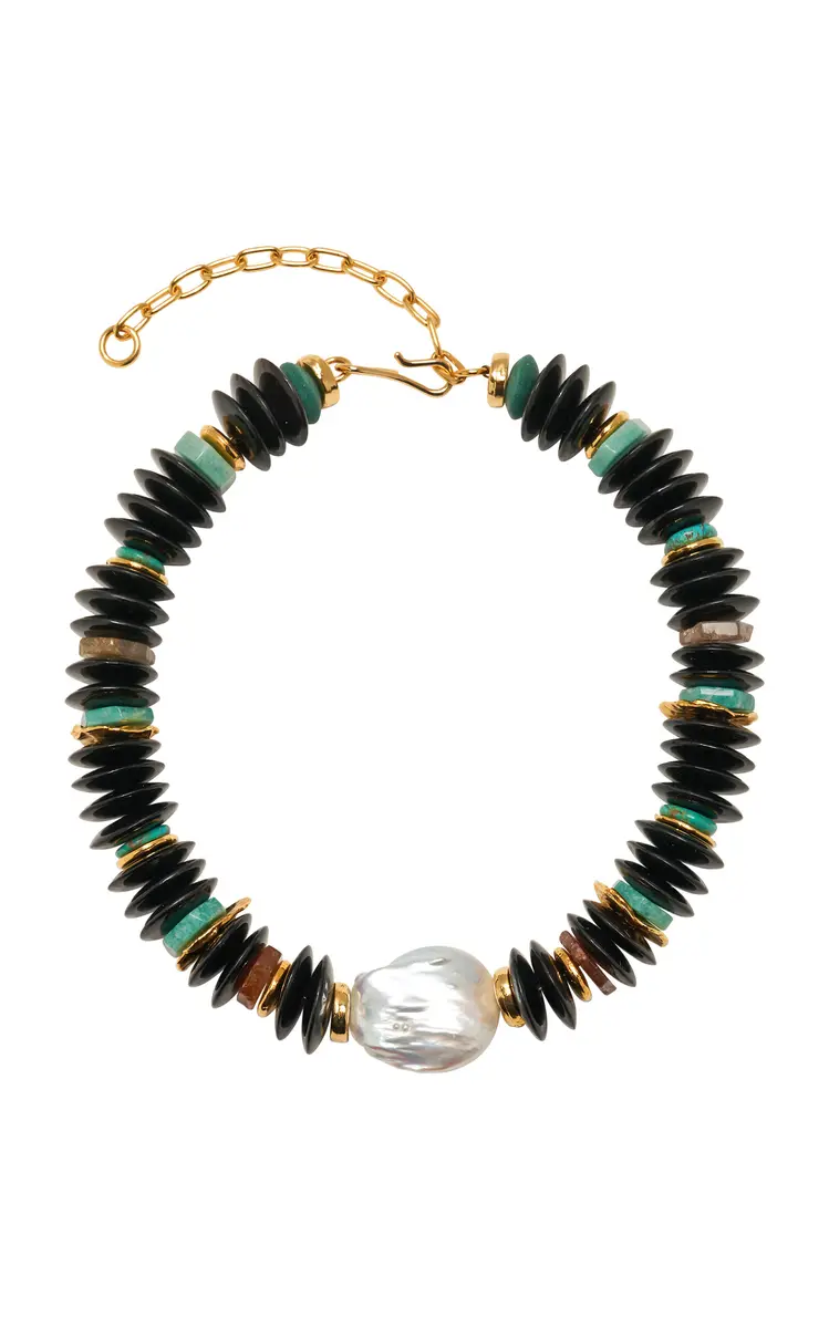 Lizzie Fortunato Milano Pearl Necklace In Horn