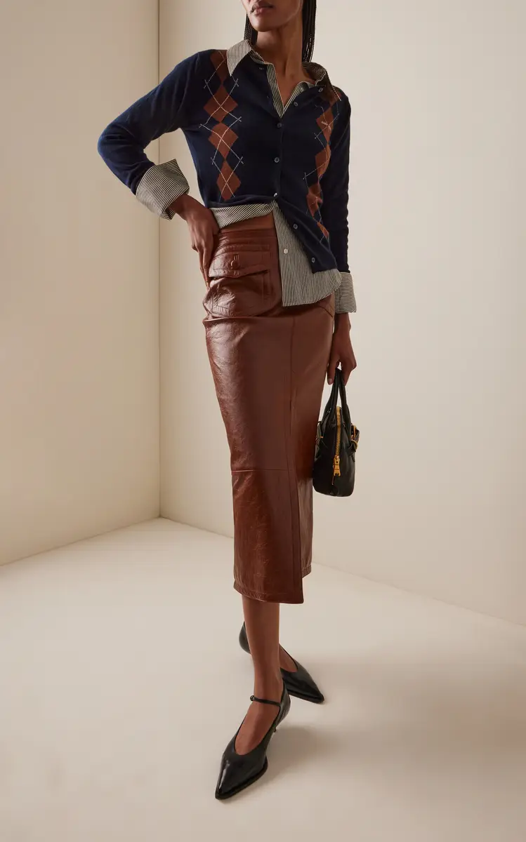 Miu Miu Argyle Cashmere Cardigan | Thumbnail 2 Miu Miu Argyle Cashmere Cardigan | Thumbnail 2