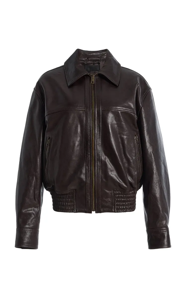 Nili Lotan Aime Leather Bomber Jacket