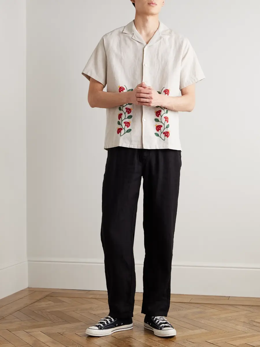 Vilebrequin Pacha Straight-Leg Woven Linen Drawstring Trousers - Men | Thumbnail 2 Vilebrequin Pacha Straight-Leg Woven Linen Drawstring Trousers - Men | Thumbnail 2