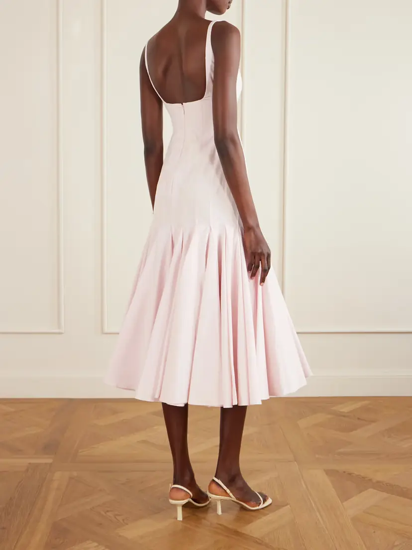 Jacquemus Agave Paneled Pleated Cotton-poplin Midi Dress | Thumbnail 3 Jacquemus Agave Paneled Pleated Cotton-poplin Midi Dress | Thumbnail 3