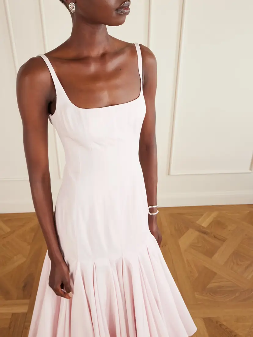 Jacquemus Agave Paneled Pleated Cotton-poplin Midi Dress | Thumbnail 4 Jacquemus Agave Paneled Pleated Cotton-poplin Midi Dress | Thumbnail 4