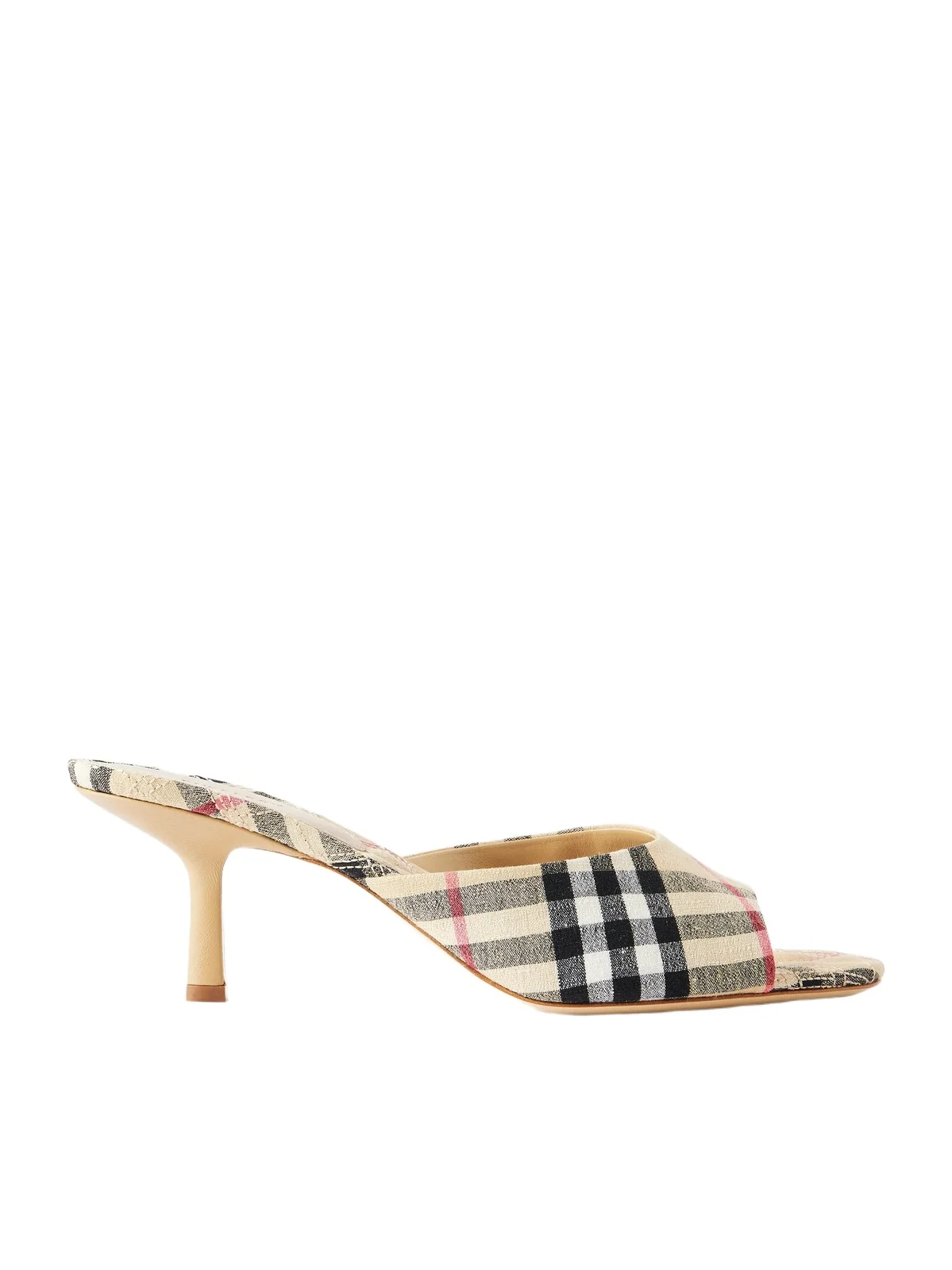 Checked Canvas Mules
