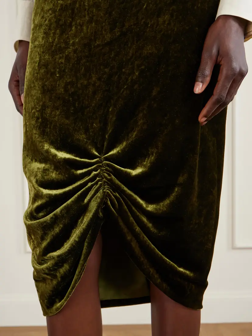 Valentino Garavani Ruched Velvet Skirt | Thumbnail 5 Valentino Garavani Ruched Velvet Skirt | Thumbnail 5