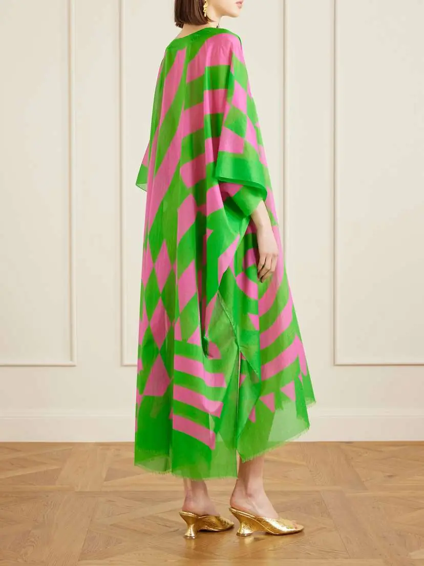 Dries Van Noten Frayed Printed Cotton-voile Kaftan | Thumbnail 3