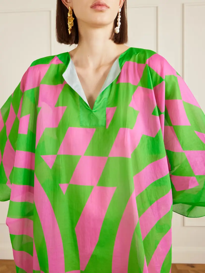Dries Van Noten Frayed Printed Cotton-voile Kaftan | Thumbnail 4
