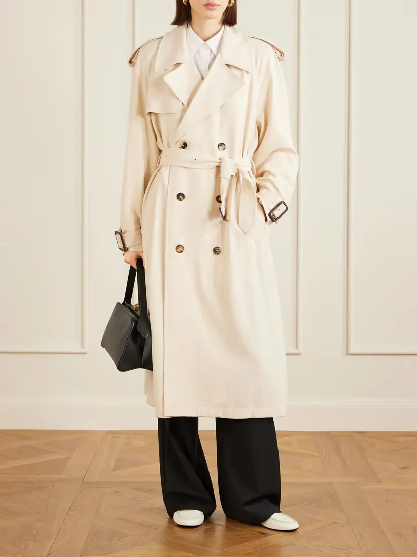 Wardrobe.NYC Double-breasted Belted Technical Shell Trench Coat | Thumbnail 2 Wardrobe.NYC Double-breasted Belted Technical Shell Trench Coat | Thumbnail 2