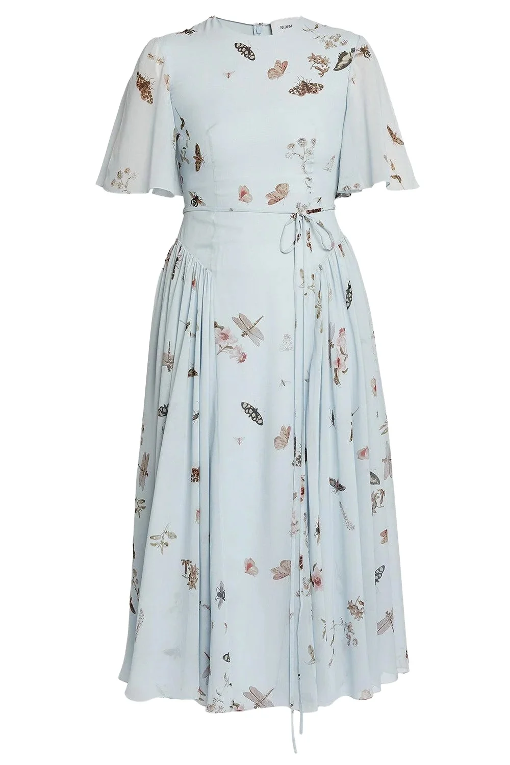 Erdem Flutter Sleeve Printed Midi Dress