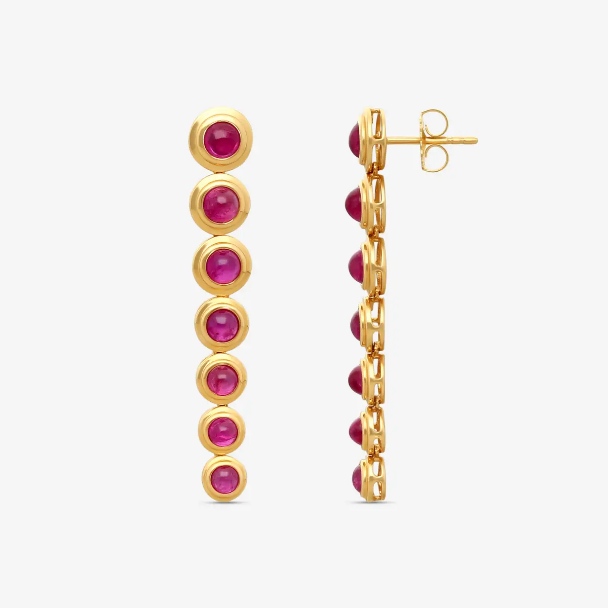GOSHWARA Goshwara G-One 18K Yellow Gold Ruby Cabochon Chandelier Earrings by The Solist | Thumbnail 3 GOSHWARA Goshwara G-One 18K Yellow Gold Ruby Cabochon Chandelier Earrings by The Solist | Thumbnail 3