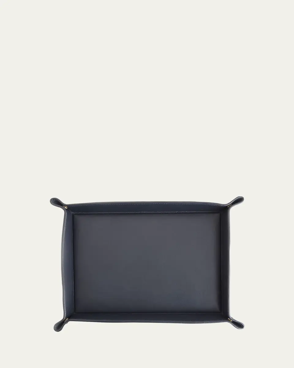 Royce New York Monogrammed Large Catchall Leather Valet Tray, Personalized | Thumbnail 2 Royce New York Monogrammed Large Catchall Leather Valet Tray, Personalized | Thumbnail 2