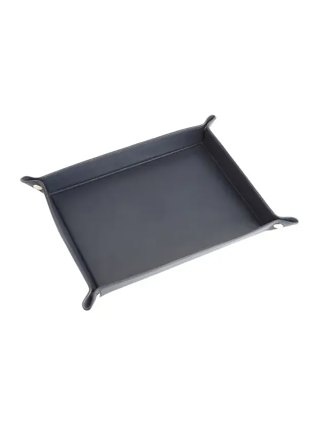 Royce New York Monogrammed Large Catchall Leather Valet Tray, Personalized
