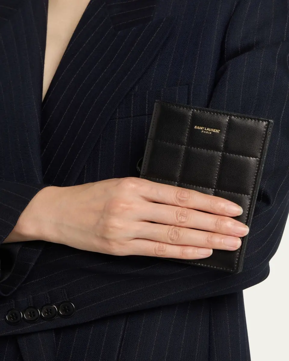 Saint Laurent Passport Case in Quilted Smooth Leather | Thumbnail 2
