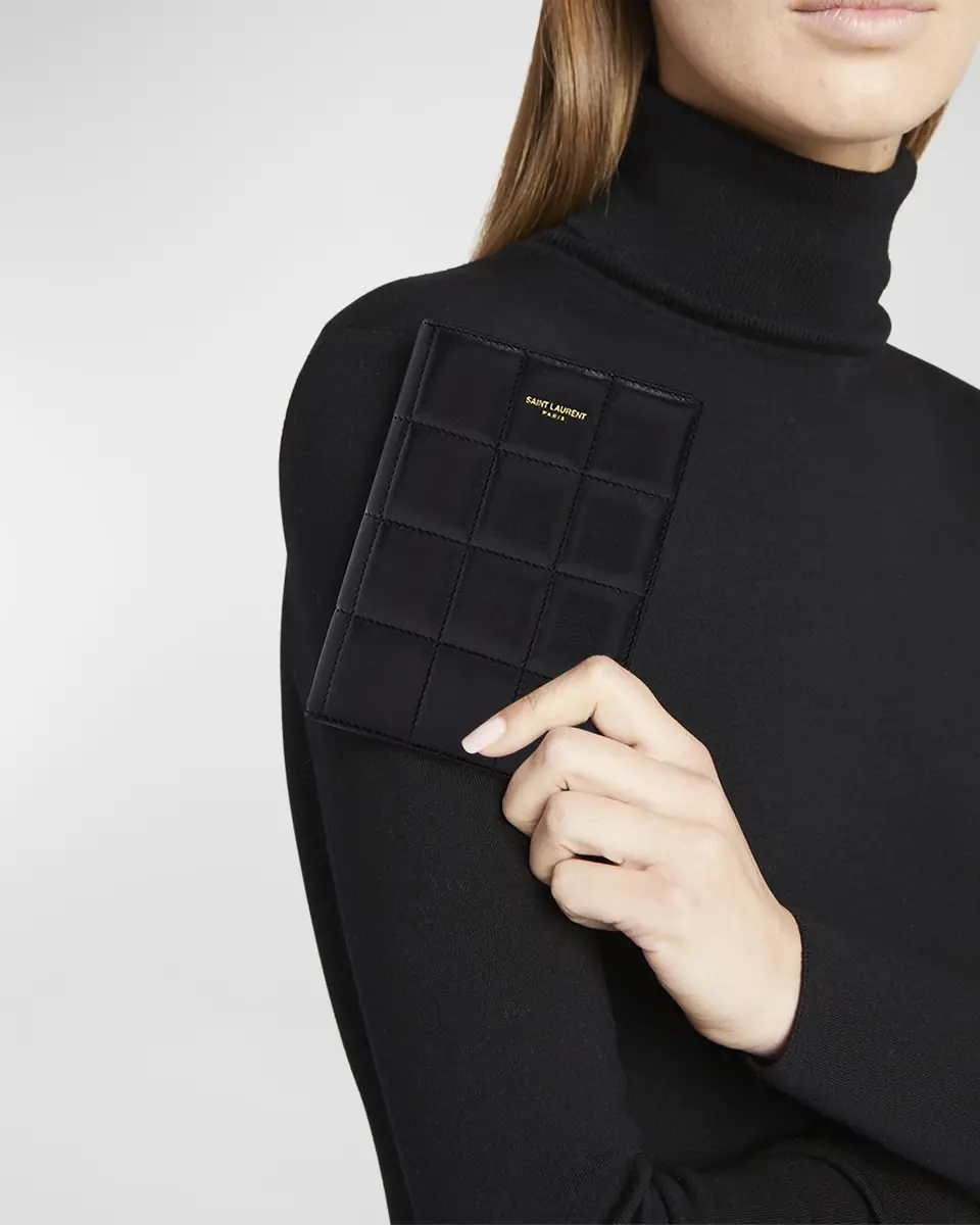 Saint Laurent Passport Case in Quilted Smooth Leather | Thumbnail 5