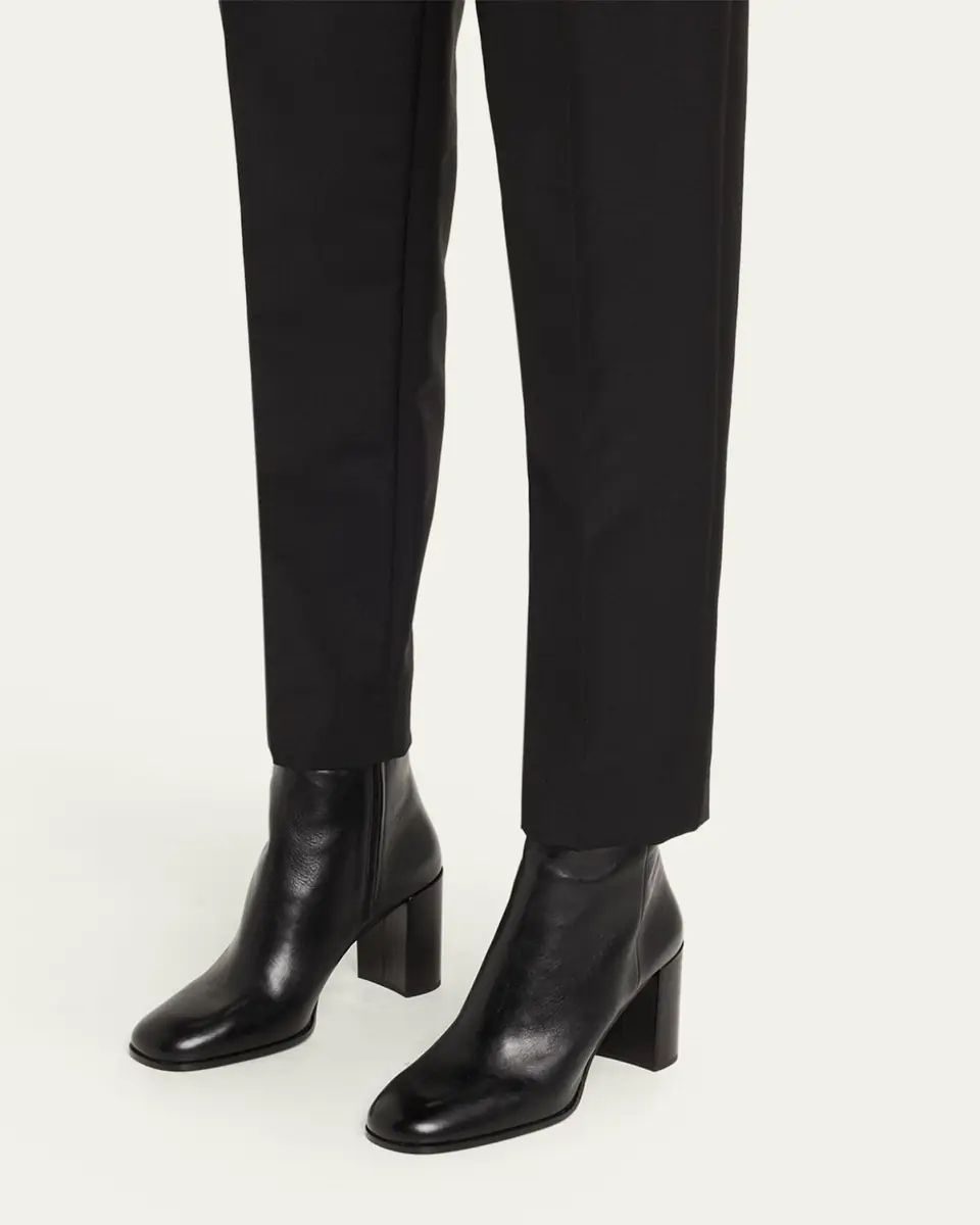 Prada Leather Block-Heel Ankle Boots | Thumbnail 2