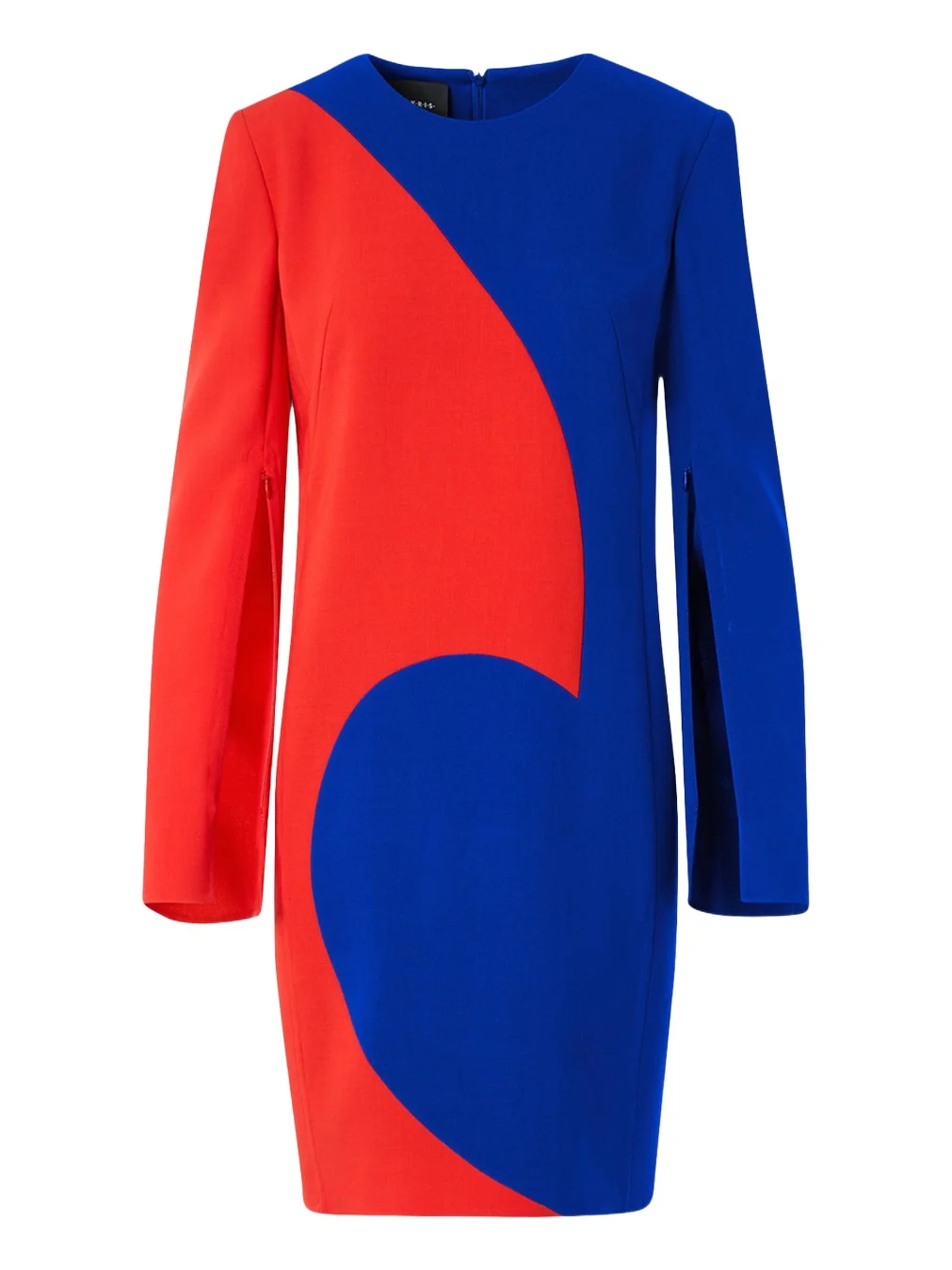 Vortex Patchwork Wool Long-Sleeve Mini Dress Vortex Patchwork Wool Long-Sleeve Mini Dress