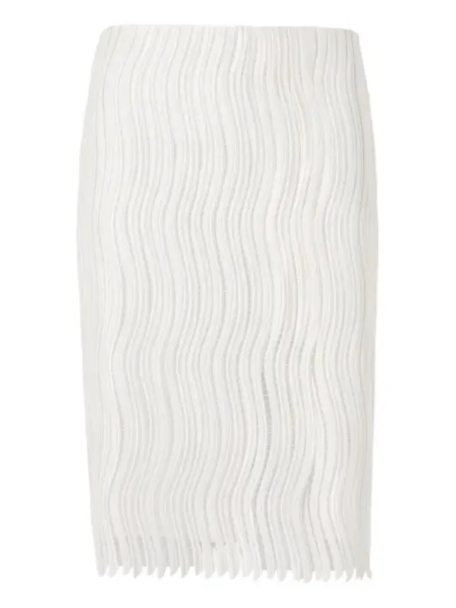 Techno Wave Guipure Slit Pencil Skirt Techno Wave Guipure Slit Pencil Skirt