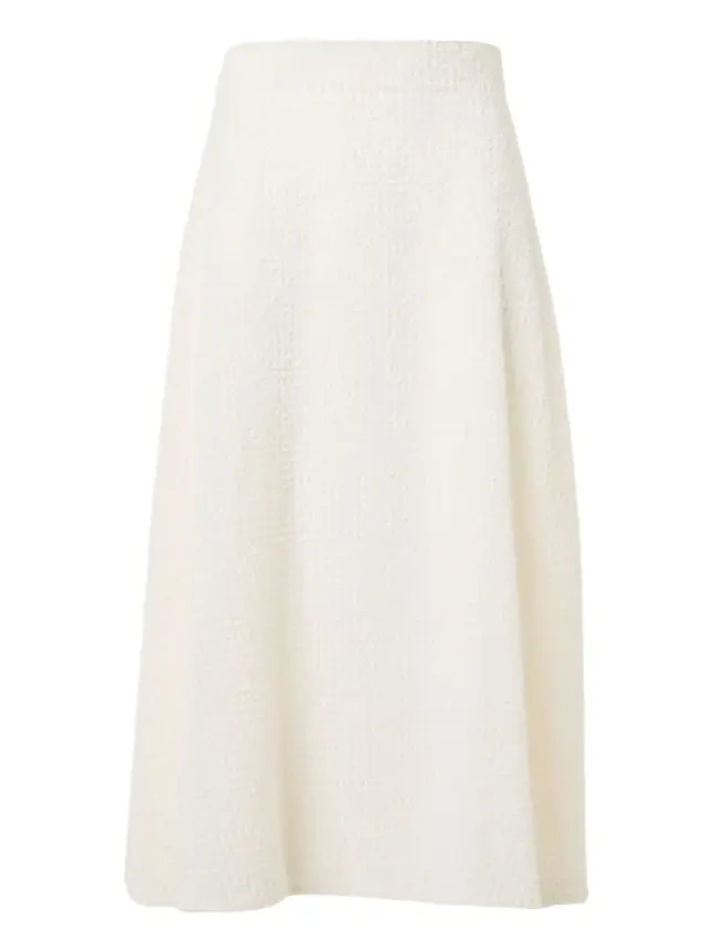 Fringe Techno Grid A-Line Midi Skirt