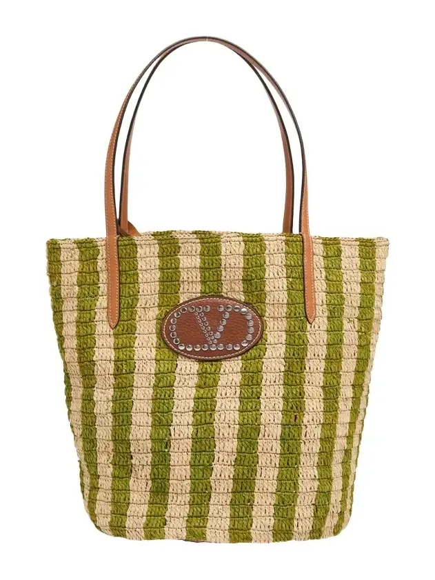 Striped Raffia Bucket Bag Striped Raffia Bucket Bag