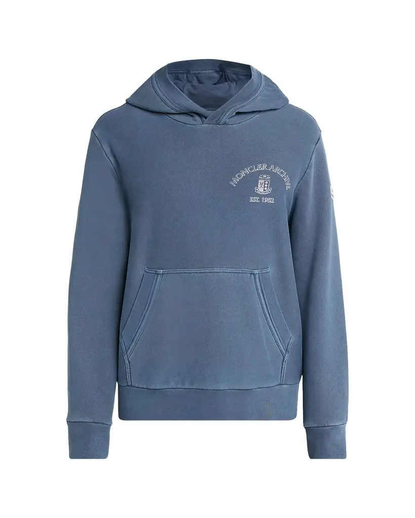 Moncler Men's Rowing Logo Cotton Hoodie | Image 1 Moncler Men's Rowing Logo Cotton Hoodie | Image 1