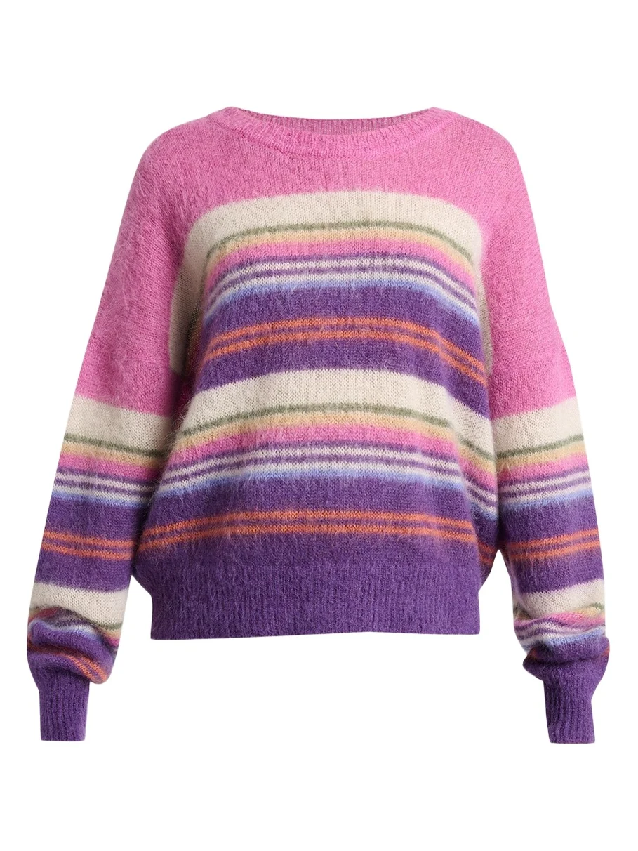Drussell Striped Mohair Knit Oversized Sweater Drussell Striped Mohair Knit Oversized Sweater