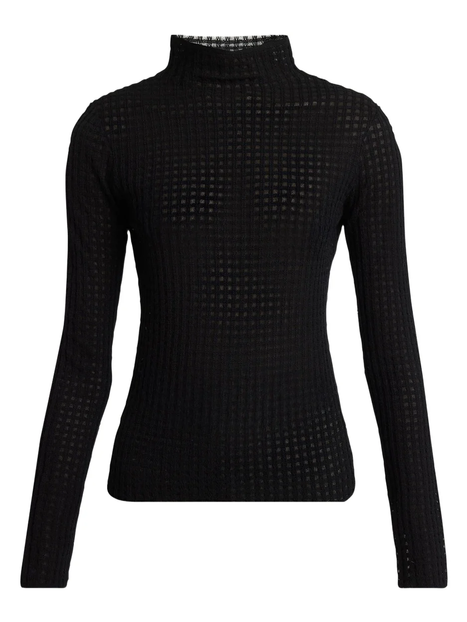 Proenza Schouler White Label Zella Check Merino Mock-Neck Top