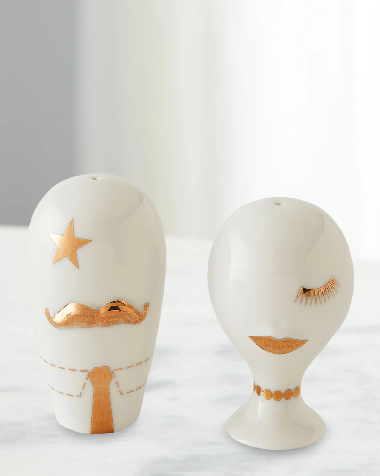 Jonathan Adler Gilded Mr. and Mrs. Muse Salt and Pepper Set