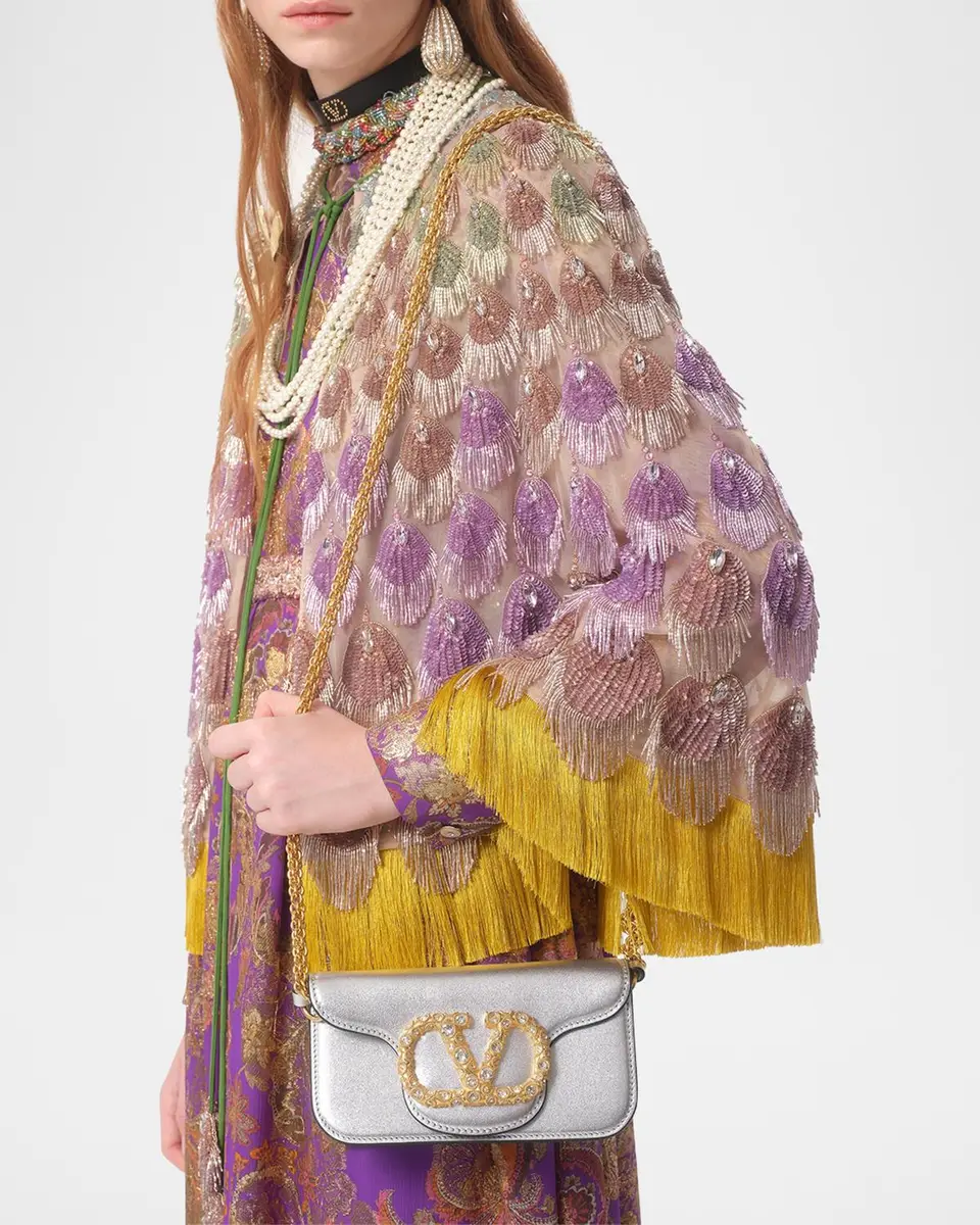 Valentino Garavani Loco Small Metallic Leather Shoulder Bag | Thumbnail 4