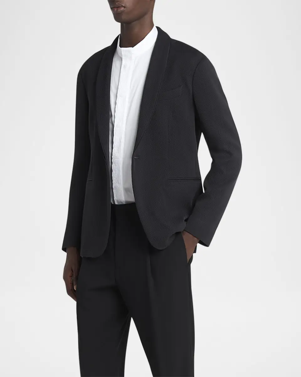 Giorgio Armani Men's Honeycomb Shawl Sport Coat | Thumbnail 4