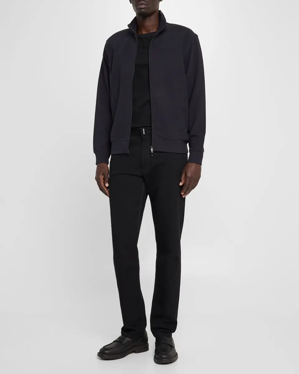 Emporio Armani Men's Textured Cotton Full-Zip Sweater Jacket | Thumbnail 2 Emporio Armani Men's Textured Cotton Full-Zip Sweater Jacket | Thumbnail 2