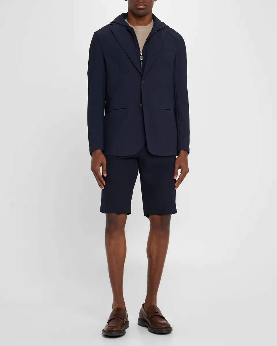 Emporio Armani Men's Nylon Stretch Blazer with Removable Hood | Thumbnail 2 Emporio Armani Men's Nylon Stretch Blazer with Removable Hood | Thumbnail 2