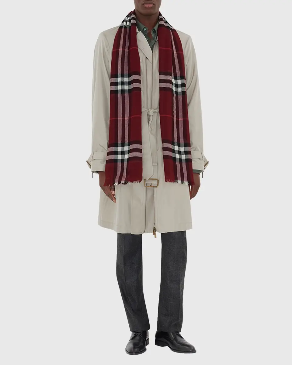Burberry Men's Wool Large Check Scarf | Thumbnail 2 Burberry Men's Wool Large Check Scarf | Thumbnail 2