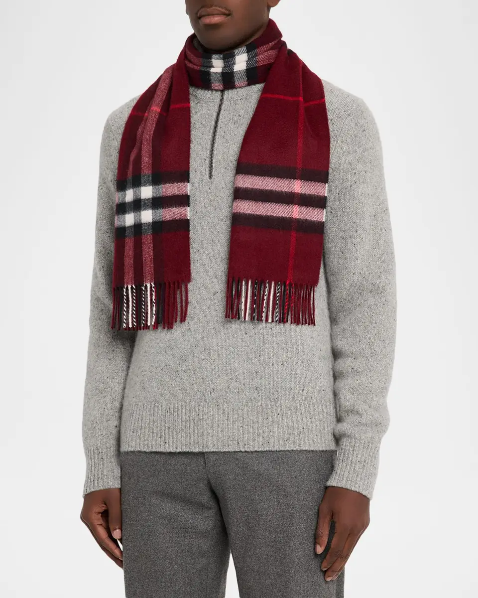 Burberry Men's Wide Check Cashmere Scarf | Thumbnail 3
