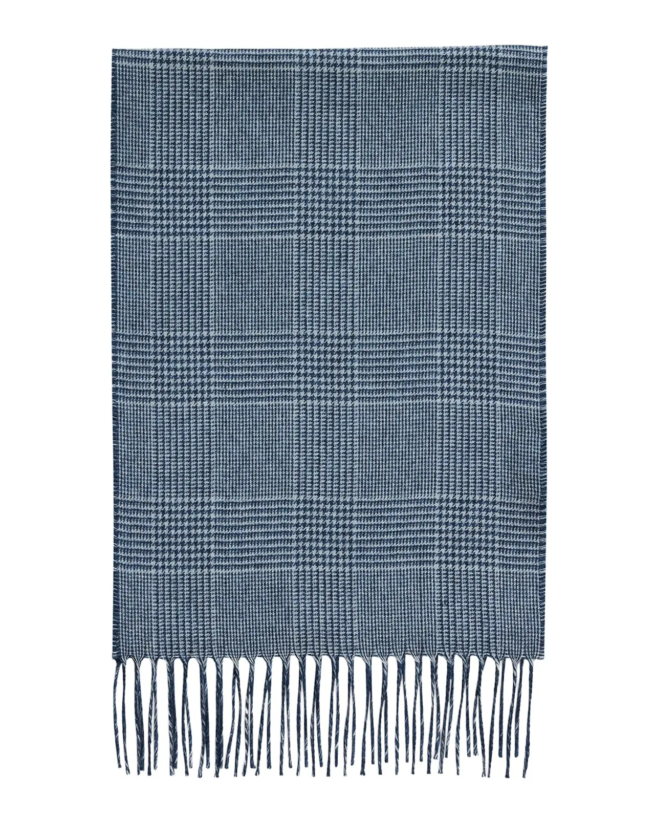 Men's Dallas Cashmere and Silk Solid To Houndstooth Scarf Men's Dallas Cashmere and Silk Solid To Houndstooth Scarf