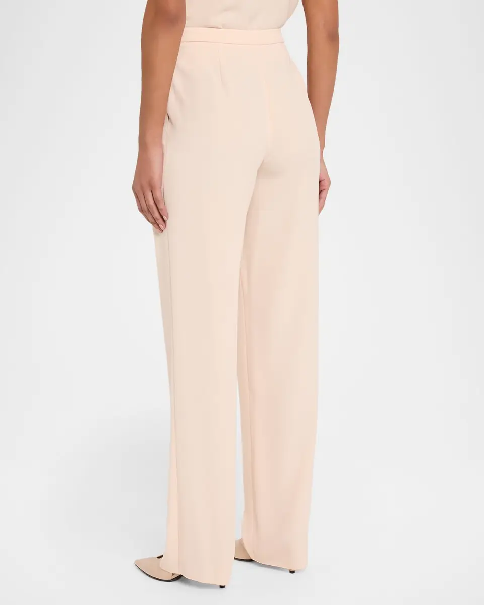 Emporio Armani Pleated Straight-Leg Gabardine Trousers | Thumbnail 3