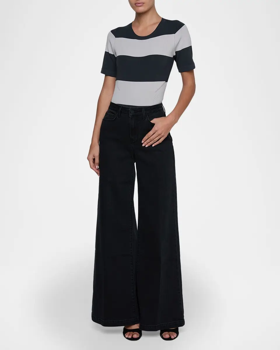 L'Agence Rosemond Striped Crewneck Bodysuit | Thumbnail 2 L'Agence Rosemond Striped Crewneck Bodysuit | Thumbnail 2
