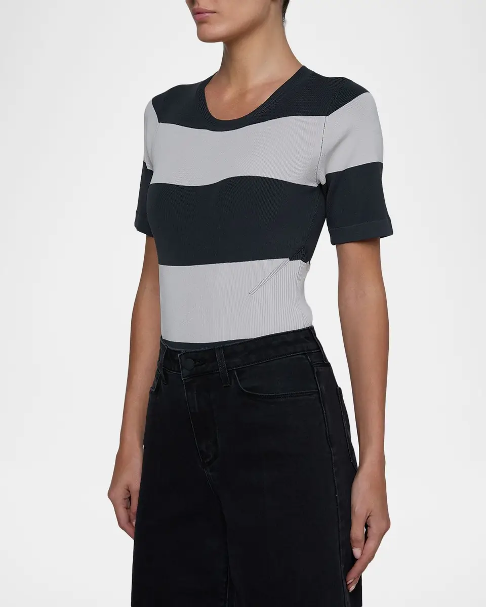 L'Agence Rosemond Striped Crewneck Bodysuit | Thumbnail 5 L'Agence Rosemond Striped Crewneck Bodysuit | Thumbnail 5