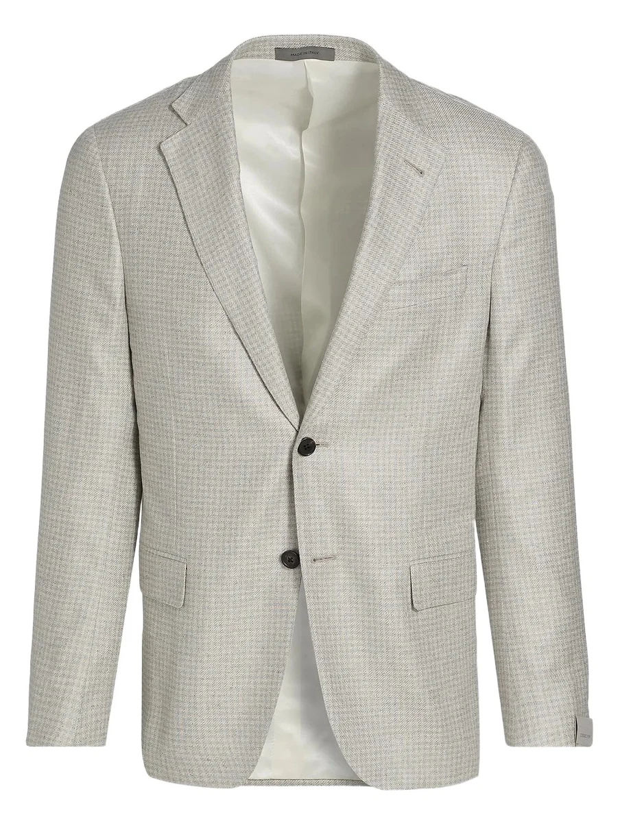 CORNELIANI Men's Houndstooth Silk Sport Jacket