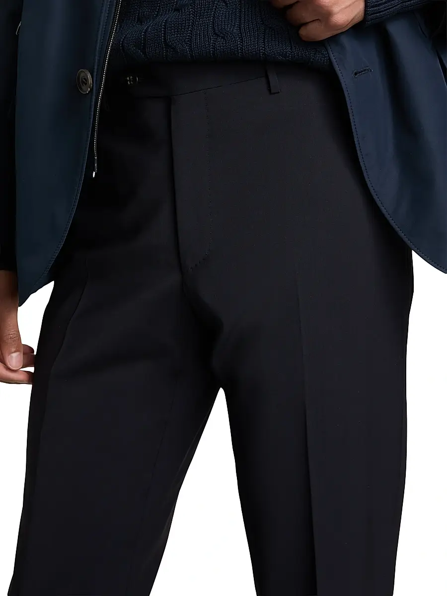 CORNELIANI Men's Stretch-Wool Straight-Leg Pants | Thumbnail 6 CORNELIANI Men's Stretch-Wool Straight-Leg Pants | Thumbnail 6