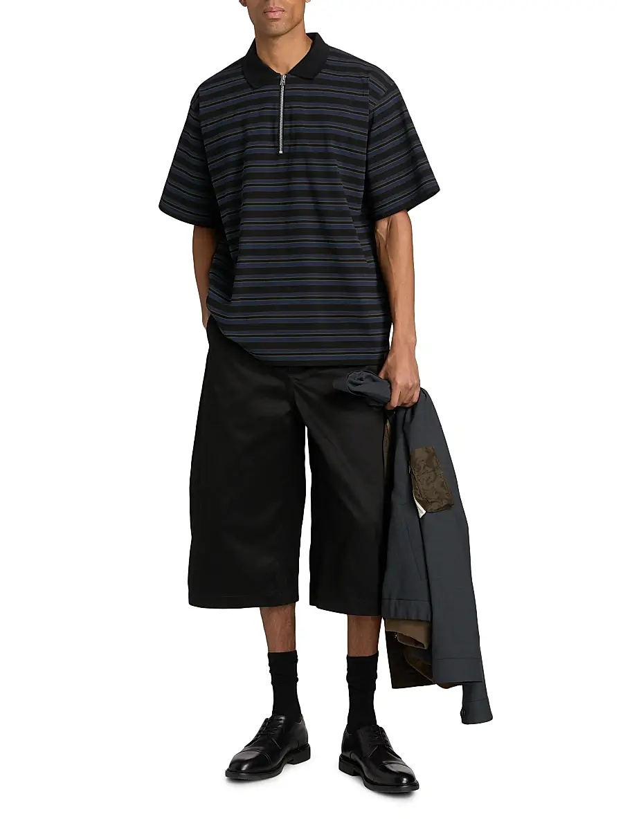 Sacai Men's Striped Polo Shirt | Thumbnail 2 Sacai Men's Striped Polo Shirt | Thumbnail 2