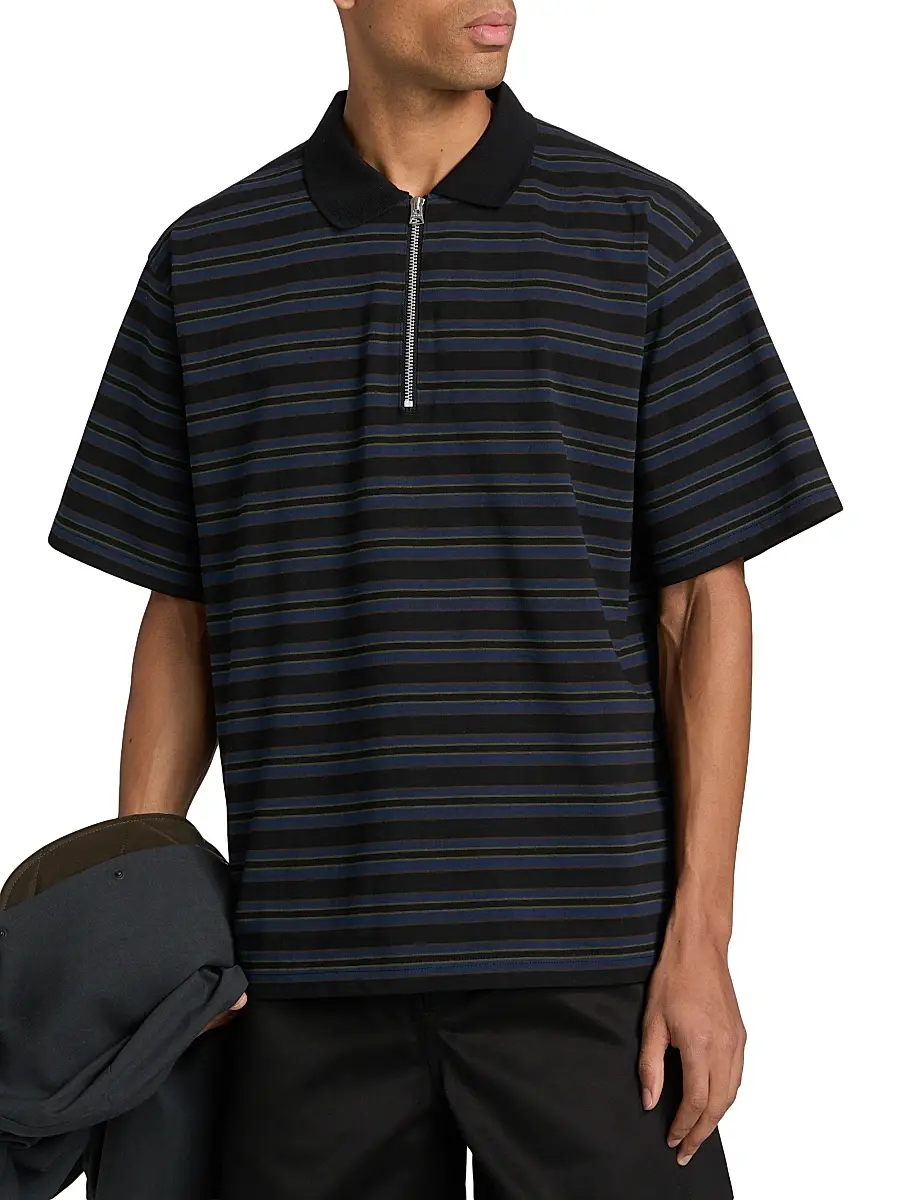 Sacai Men's Striped Polo Shirt | Thumbnail 3 Sacai Men's Striped Polo Shirt | Thumbnail 3