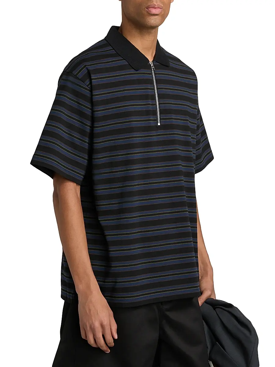 Sacai Men's Striped Polo Shirt | Thumbnail 4 Sacai Men's Striped Polo Shirt | Thumbnail 4