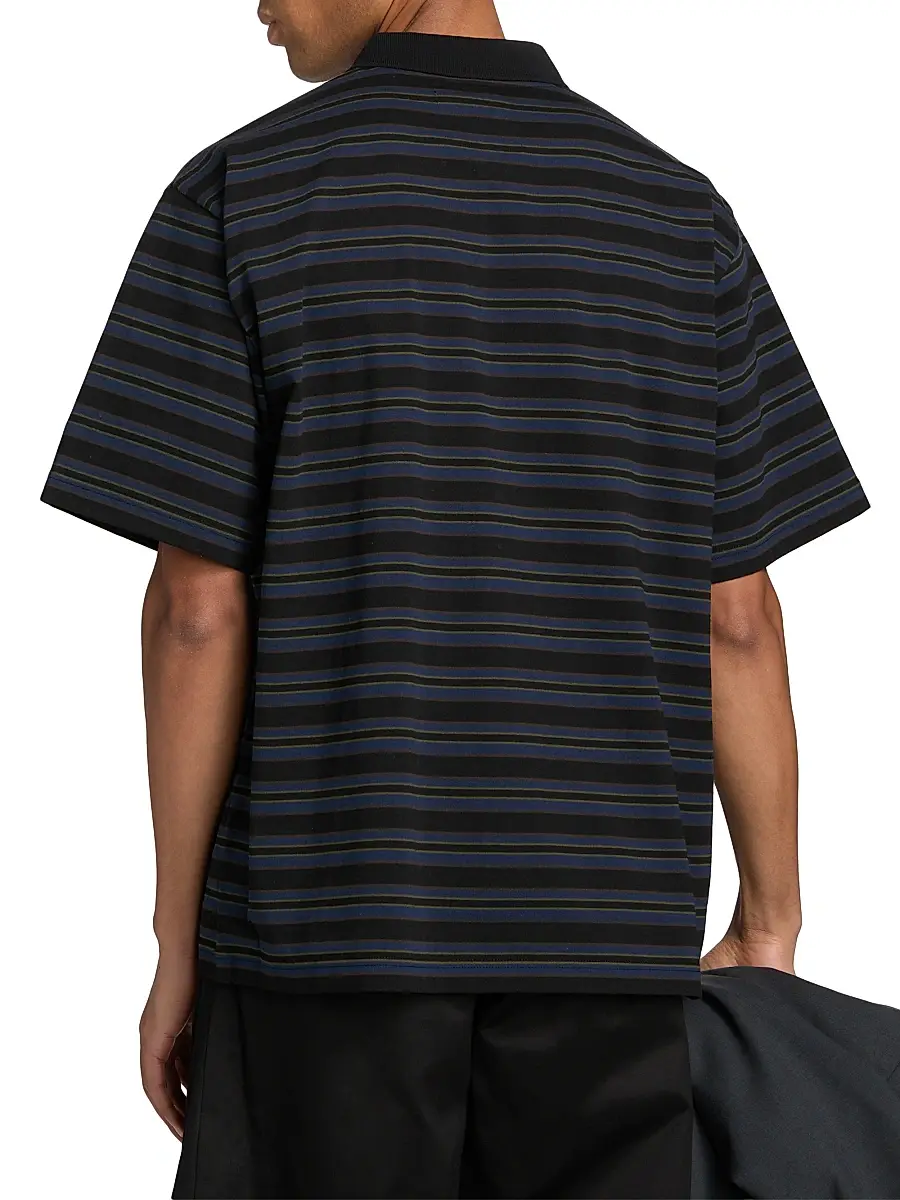 Sacai Men's Striped Polo Shirt | Thumbnail 5 Sacai Men's Striped Polo Shirt | Thumbnail 5