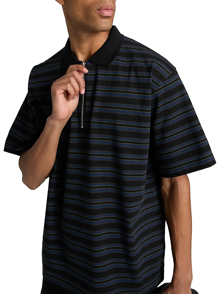 Sacai Men's Striped Polo Shirt | Thumbnail 6 Sacai Men's Striped Polo Shirt | Thumbnail 6