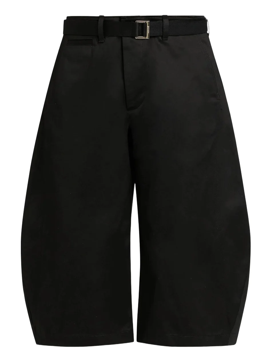 Sacai Men's Cotton Chino Barrel-Leg Shorts