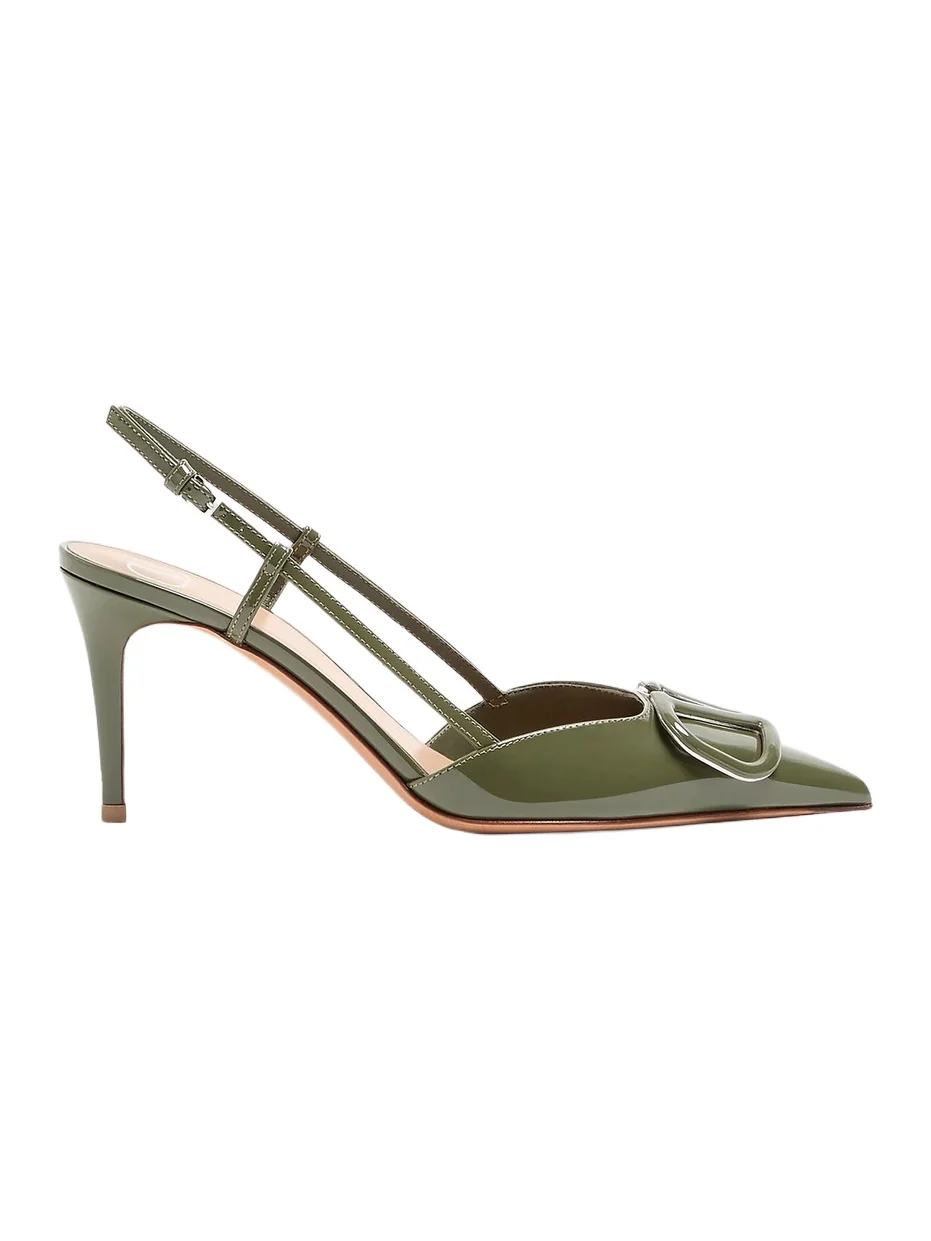 Women's VLogo Signature 80MM Patent Leather Slingback Pumps