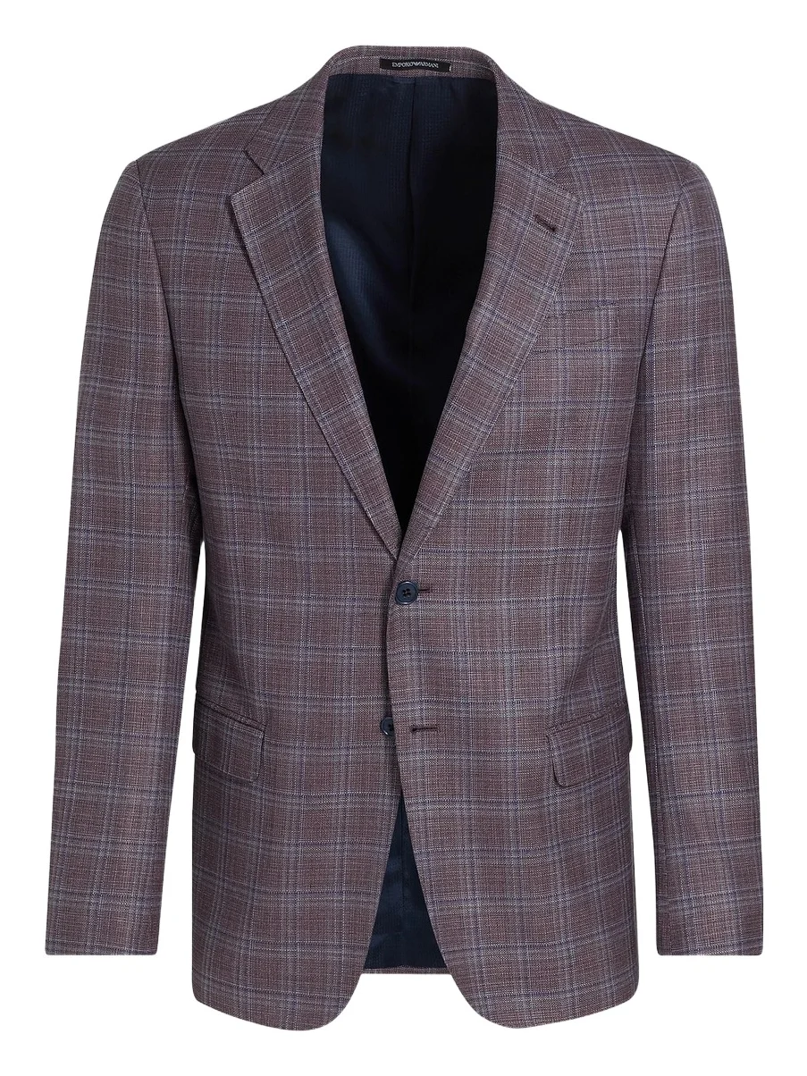 Emporio Armani Men's Plaid Virgin Wool Sport Jacket