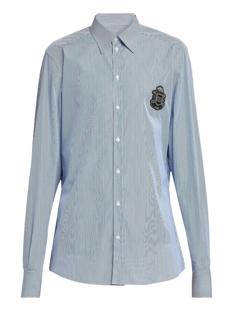 Dolce & Gabbana Men's Striped Cotton Poplin Oversized Shirt