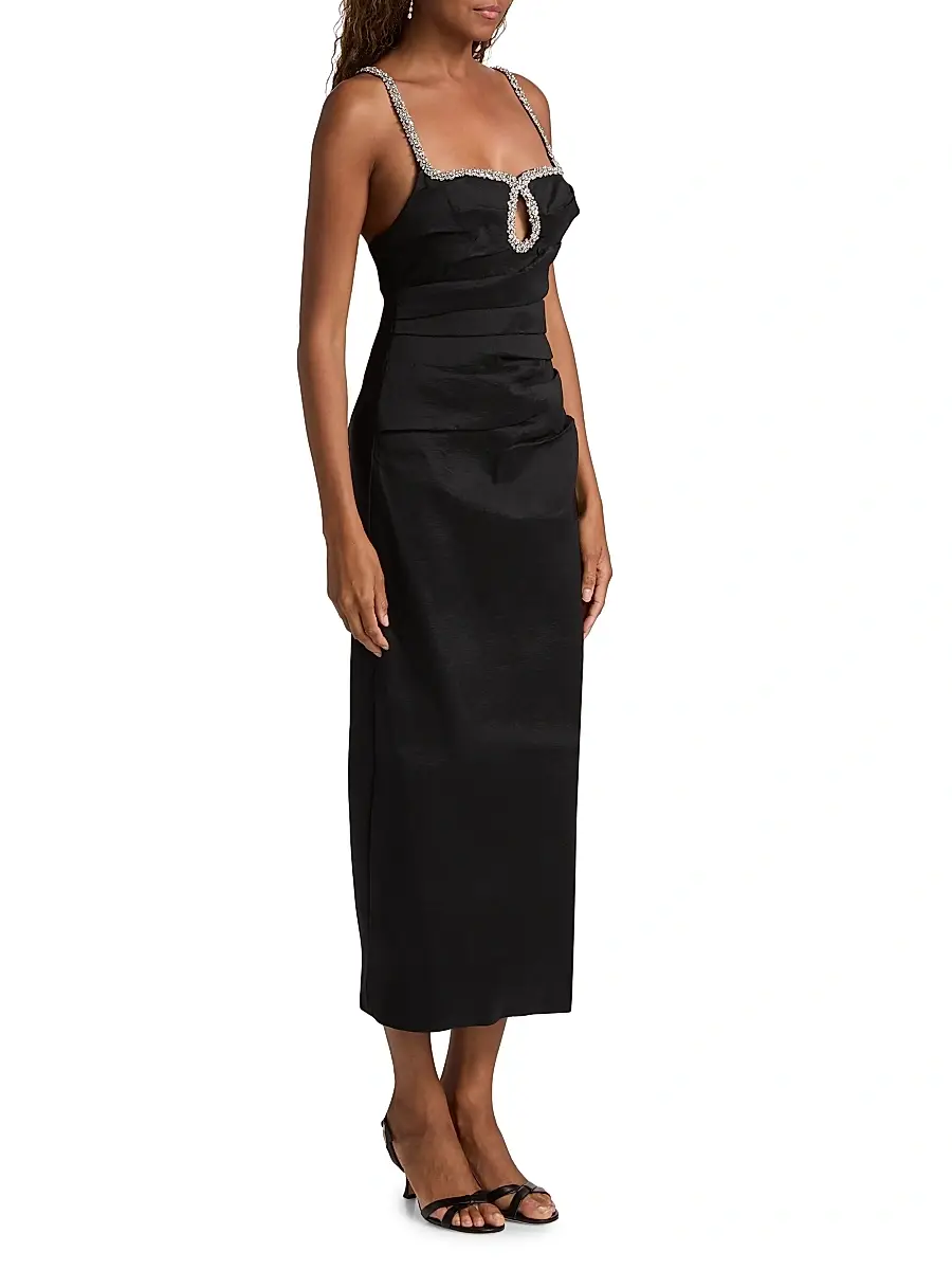 ACLER Women's Astonhall Pleated Embellished-Trim Midi-Dress | Thumbnail 4