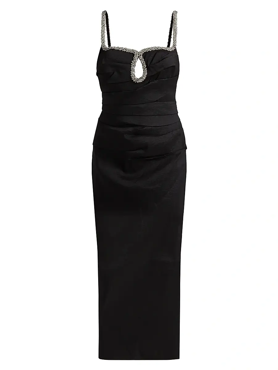 ACLER Women's Astonhall Pleated Embellished-Trim Midi-Dress