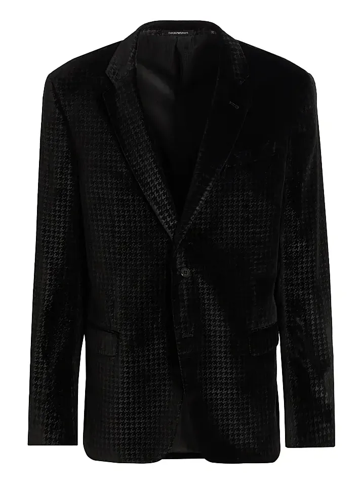 Men's Houndstooth Velvet Sport Jacket